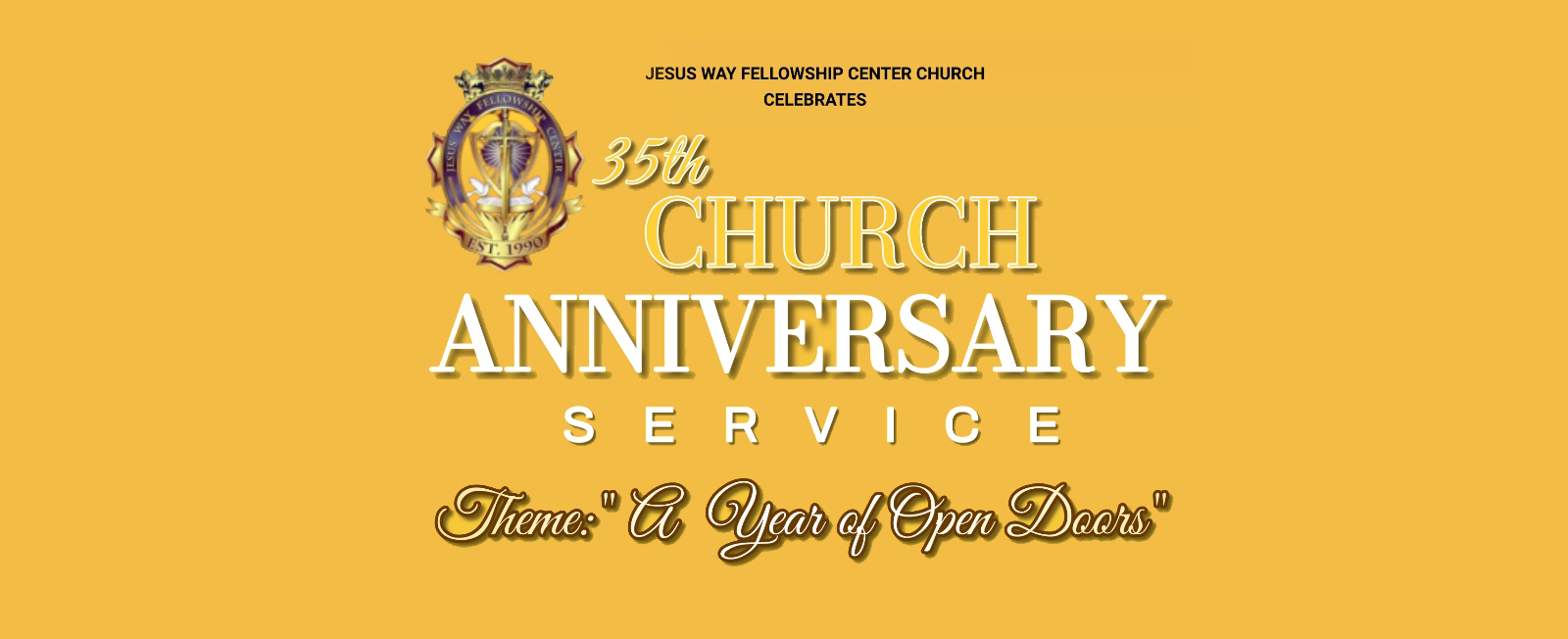 Honoring JWFC 35th Church Anniversary flyer