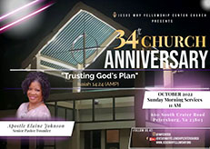 JWFC 34th Church Anniversary flyer