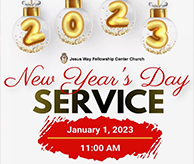 JWFC New Years Day Service flyer