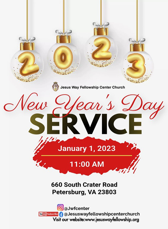 New Years Day Service flyer