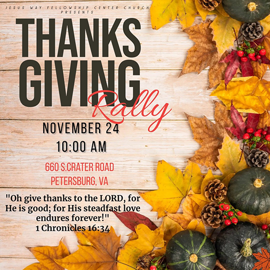 Thanksgiving Rally flyer